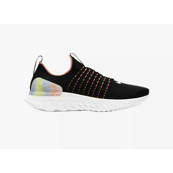Nike React Phantom Run FK 2 Flyknit Black/Mango Running Shoes Women’s - Picture 1 of 6